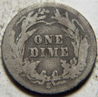 1901-s 10c Barber Dime  Attractive Circulated Details  Scratches