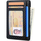 Men Slim Minimalist Rfid Blocking Wallet Front Pocket Leather Credit Card Holder