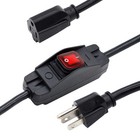 3-prong Extension Cord 1875w Heavy Duty Waterproof 14awg Cable W  On Off Switch