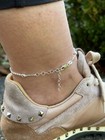 Ankle Bracelet Beaded Chain Anklet Real 925 Silver Adjustable Length 8 -11 5 