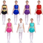 Girls Dancewear Lyrical Ballroom Modern Outfits Athletic Sleeveless Hip Ho Mesh