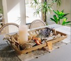Tobacco Wood Woven Decorative Shallow Basket Decorative Wall And Craft Decor