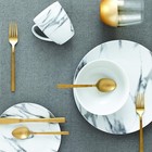 Safdie   Co  16-piece Marble Dinnerware Set  Porcelain  White - White