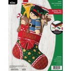 Bucilla Felt Applique Christmas Stocking Kit Holiday Toy Treasures 18 In