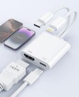 Usb-c And Lightning To Hdmi Adapter For Iphone Ipad To Tv  2026 New  Mfi White