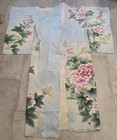 Vintage Japanese Silk Kimono Floral Houmongi Showa One Size