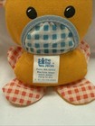 Vintage The First Years Baby Toy Teddy Bear Rattle Plush Bib Gingham 1983 Avon