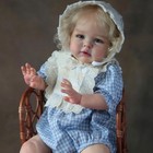 22inch Toddler Girl Reborn Baby Doll Hand-rooted Hair Lifelike Handmade Toy Gift
