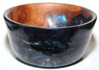 Hand Turned Bowl With Blue Resin And Unknown Type Of Wood