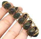 Antique Victorian Real Scarab Beetle Bracelet  Irisident Goldfilled