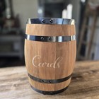 Wedding Wooden Card Box Oak Barrel Style Gift Holder Slot Top New In Box