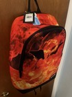 Hurley Unisex Kids Flame Print Backpack Orange black Adjustable Strap Bottle