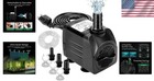 Quiet 550gph Submersible Pump For Ponds   Hydroponics  Adjustable Flow Control