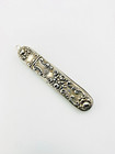 Sterling Silver Needle Case Pendant Repousse Roses Scrolls Vintage Etui Signed J