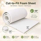 Storystore Sponge Neoprene Foam 12 In X 59 X 1 4 In  White  with Adhesive 