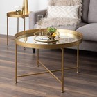 Kate And Laurel Celia Metal Foldable Round Accent Coffee Table 28 25 X 28 25 X