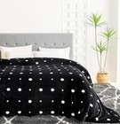  Oversized King Fleece Blanket 120x120 Inches  Soft 120 x120  Black white Dots