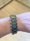 Vintage Silver Souvenir Coin Bracelet  Italian Catholic Pope John Paul Xx111