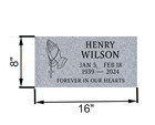 16x8x3 Gray Granite Slant Grave Marker Personalized Memorial Headstone Stone