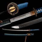Hand Forged Japanese Samurai Sword Sea Dragon T10 Clay Tempered Relief Full Tang