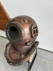 Solid Copper   Brass Divers Vintage Siebe Gorman Diving Helmet Helmet With Stand