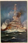 Lot Of 2 Antique Tall Ship Boat At Night Maritime Seagulls At Sunset Postcards