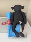 Nwt Hand Knit 17  Soft Alpaca Wool Sock Monkey Doll Black Stuffed Animal