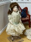 Vintage Artisan Made Miniature Dollhouse Little Girl Porcelain Doll 1 12 Scale