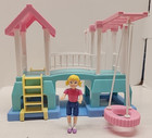 Vintage Playskool Dollhouse Playset Girl Figure Hasbro Playground Swing Set Lot