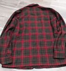 Vintage Pendleton Wool Shirt Shacket Jacket Mens Medium Leather Button Plaid Red