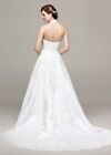 David   s Bridal Satin Halter A-line Wedding Dress With Beaded Lace  Style  V8377