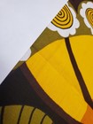 Awesome Rare Vintage Mid Century Retro 70s Yel Olive Floral Abstract Fan Fabric 