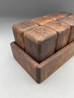 Vintage Mcm Danish Modern Teak Salt And Pepper Shaker Sets And Tray