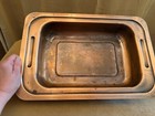 Vintage Hammered Copper Plated Single Insert Chafing Dish Server Lid  12 X 18 