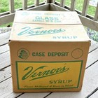 Rare Vernors Plastic Coated Cardboard Syrup Carton Carrier Case Union-camp 1961
