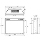 Costway 26 Inch Recessed Electric Fireplace Heater W  Remote Control 750w 1500w