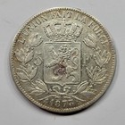 1873 Belgium Silver 5 Francs Genuine Leopold Ii Old Cleaning Large Size  v278