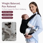 Momcozy Baby Carrier - Ergonomic  Regular Fit  25 -50  Waist   Cotton-black