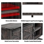 Okd Farmhouse Console Entryway Table With Sliding Barn Doors  Dark Rustic Oak