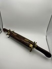 Antique Indian Carving Set- Ornate Hardwood And Brass