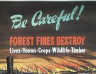 Vintage Original 1947  be Careful  Forest Fire Prevention Poster  smokey Bear 