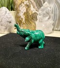 Elephant Statue Natural Malachite Green Crystal Carved Small Figurine 3    Zenda