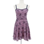 Unique Vintage Floral Fit Flare Dress Women M Pink Retro Party Feminine Romantic