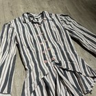1940s Cotton Double Breasted Dress Shirt Pink Grey Women   s Medium Distressed