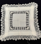 Vtg  White ivory Linen silk Ladies Wedding Hankies Lot Of 4  Nos Orig  Stickers