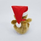 Vintage Christmas Brown Bear Plush Stuffed Animal Red Santa Hat Bow Sasco 9 