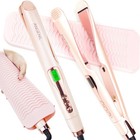 2-in-1 Hair Straightener   Curler  Dual Voltage Flat Iron  Adjustable Temp  Anti