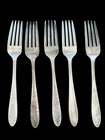 Antique National Silver Plate Flatware Forks Lot Of Five Vintage