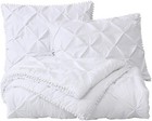 Natalia 3-piece Pom Pom Pinch Pleat Down Alternative Comforter Set soft Washe   