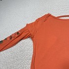 Free People Women   s Not Your Poppy Long-sleeve Tee Coral Embroidered Floral Xs